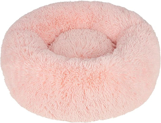 Best Pet Supplies Dog House Bed Crate Mat Tent Indoor Round Soft Plush for Small, Medium, and Large Breeds - Pink, 20 x 20 x 6