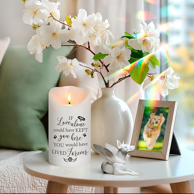 Pet Memorial Gifts for Dogs Cats Loss of Dog Sympathy Gift, Sympathy Candle for Doggie, Condolence Present for Pet Lovers, Friends to Remember Doggie, Marking Bereavement And Grief(4" x 7")