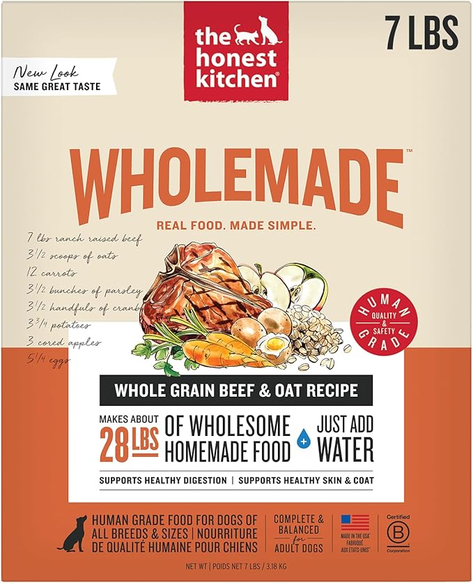 The Honest Kitchen Wholemade™ Dehydrated Whole Grain Beef & Oat Dog Food, 7 lb Box