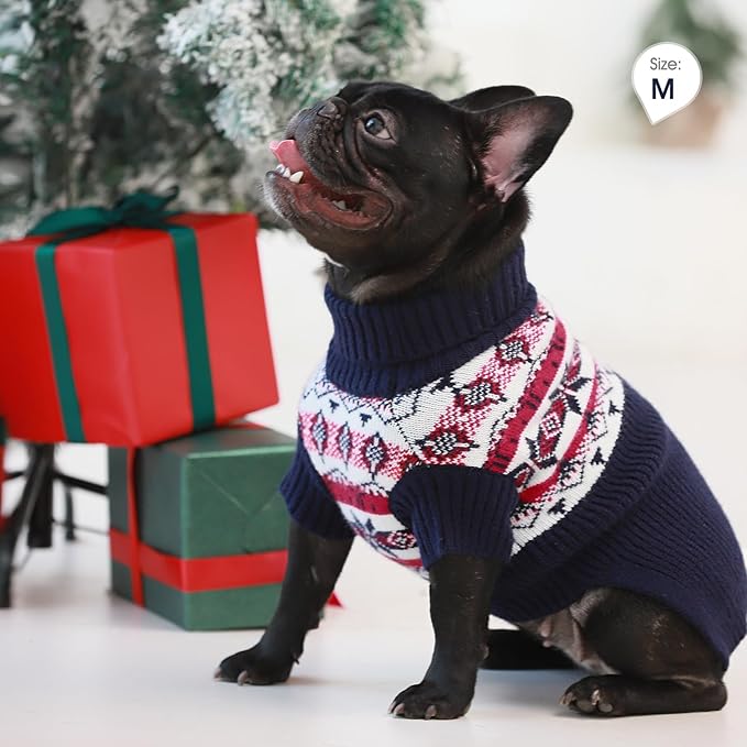 IECOii XXL Dog Sweater,Dog Sweater Large Size Dog,Christmas Dog Sweater For Extra Large Dog,Turtleneck Dog Sweatshirt Knit Dog Winter Clothes,Blue Dog Sweater For Pitbull,Weimaraner,Greyhound,XX-Large