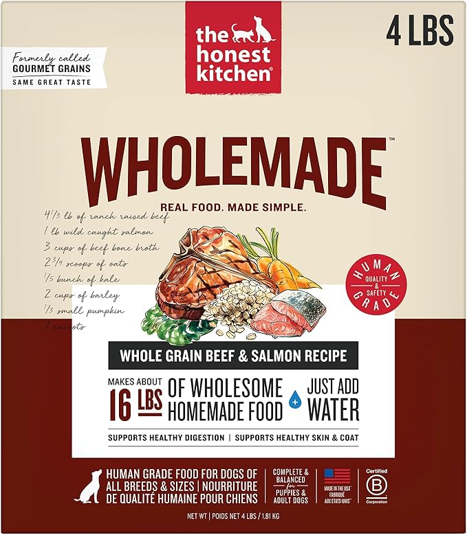 The Honest Kitchen Wholemade™ Dehydrated Whole Grain Beef & Salmon Dog Food, 10 lb Box