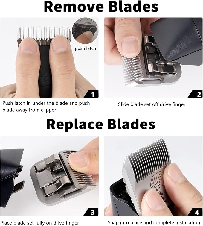 KBDS Detachable Ceramic Pet Clipper Blades,Size-10 Blade Compatible with Most Andis,Oster,Wahl A5 Clippers,Made of Ceramic Blade Cutter and Carbon Steel Blade,1/16'' Inch 1.5mm Cut Length