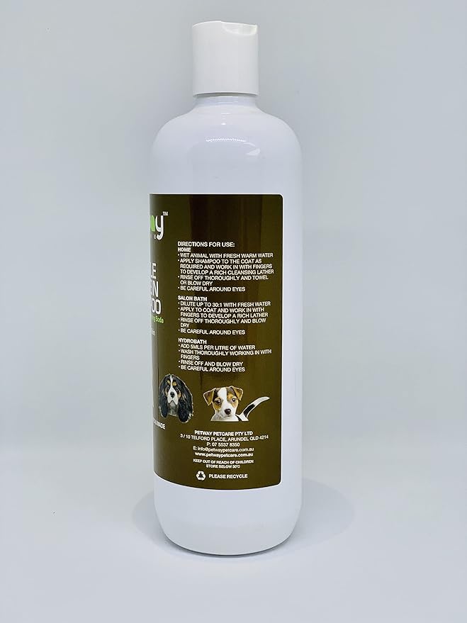 Petway Petcare Dog Shampoo for Pets with Sensitive Skin, Gentle Protein Pet Shampoo with Baking Soda and Aloe Vera, Gluten Free, Eliminates Pet Odor, Dandruff, 250ml