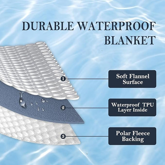 Waterproof Blanket 60"x80" for Adults, Reversible Waterproof Bed Cover for Dogs Cats Pets, Soft Leakproof Blanket for Bed Couch Sofa Furniture Protector, Grey/Light Grey