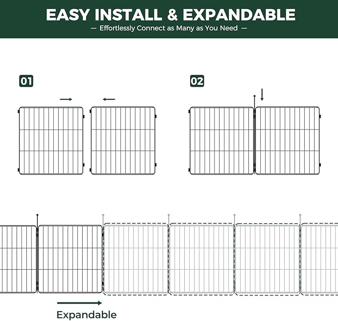 FXW MiniPaws Unleashed Dog Playpen for Yard & RV Camping, Expandable 20-inch 6 Panels for Puppies and Small Dogs, Portable for Indoor and Outdoor Use