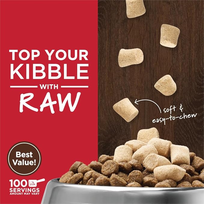 Instinct Raw Boost Mixers, Freeze Dried Dog Food Topper, Grain Free Recipe - All Natural Beef, 25 oz. Bag