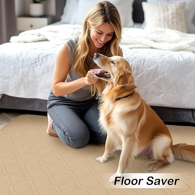 hyha Waterproof Dog Bed Blanket, Soft Pet Blankets, Waterproof Couch Cover for Dogs, Reversible Sofa Covers Washable for Furniture (82x102 Inch, Camel/Beige)