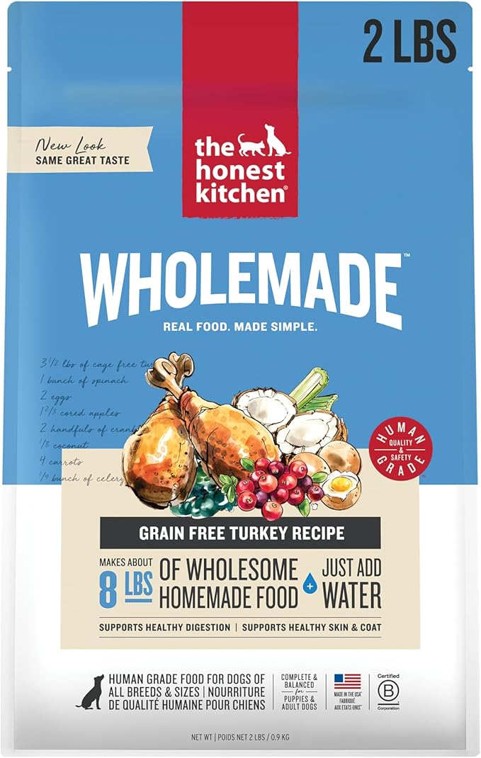 The Honest Kitchen Wholemade™ Dehydrated Grain Free Turkey Dog Food, 2 lb Bag