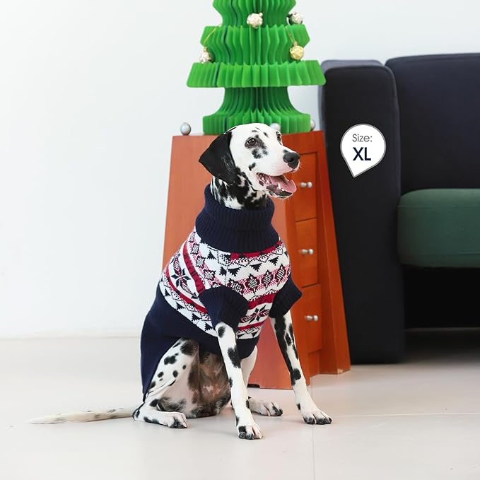 IECOii XXL Dog Sweater,Dog Sweater Large Size Dog,Christmas Dog Sweater For Extra Large Dog,Turtleneck Dog Sweatshirt Knit Dog Winter Clothes,Blue Dog Sweater For Pitbull,Weimaraner,Greyhound,XX-Large