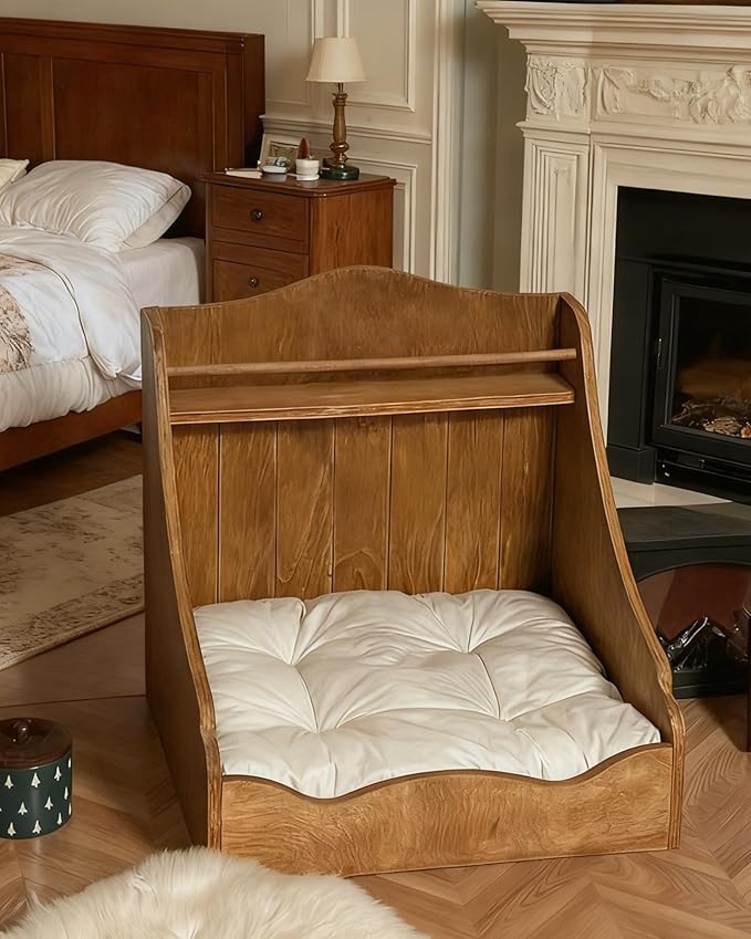 Rabbit Bed Wooden Dog Bed Suitable for Cats, Dogs, Rabbits, and Kittens (Three-Piece Set)