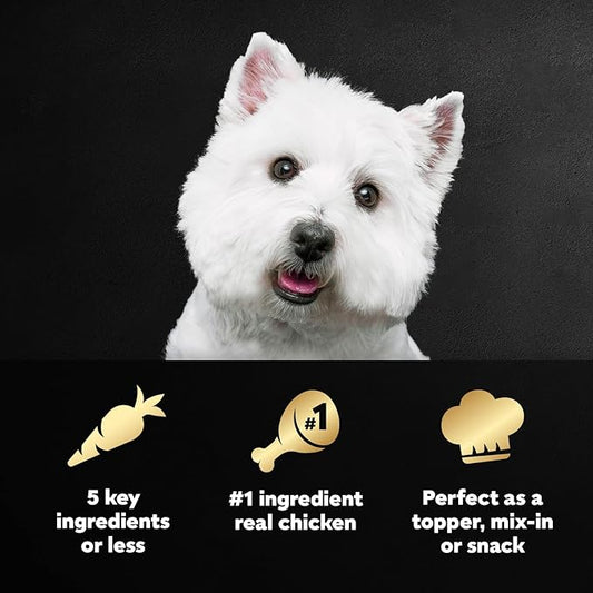 Cesar Simply Crafted Adult Soft Wet Dog Food Meal Topper, Chicken, Carrots, Potatoes & Peas, 1.3 oz. Tubs, 10 Count (Pack of 1)