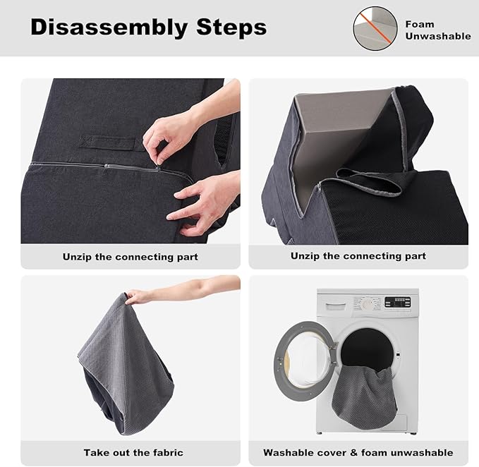 Dog Ramp for Large Dogs - 5 Steps 24" H Pet Stairs for High Bed with Tunnel 2 in 1 with Zippers Suitable, Indoor Cat Ladders with Non-Slip Bottom, Black