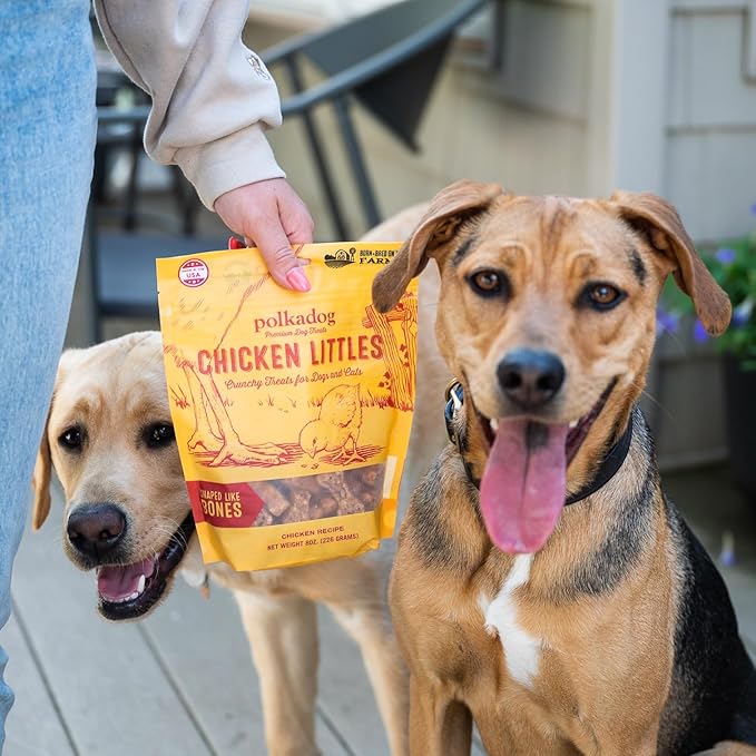 Polkadog Chicken Littles Bone Shaped Dog Treats – Crunchy, All Natural, Limited Ingredient Healthy Treats. Handcrafted & Made in USA. Great for Dogs with Allergies or Sensitive Stomachs – 7oz