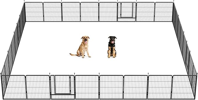 FXW Instant Unleashed Dog Playpen, Portable Pet Fence for Outdoor, RV Trips, and Camping, 32inch, 32 Panels for Small and Medium Dogs│Patented