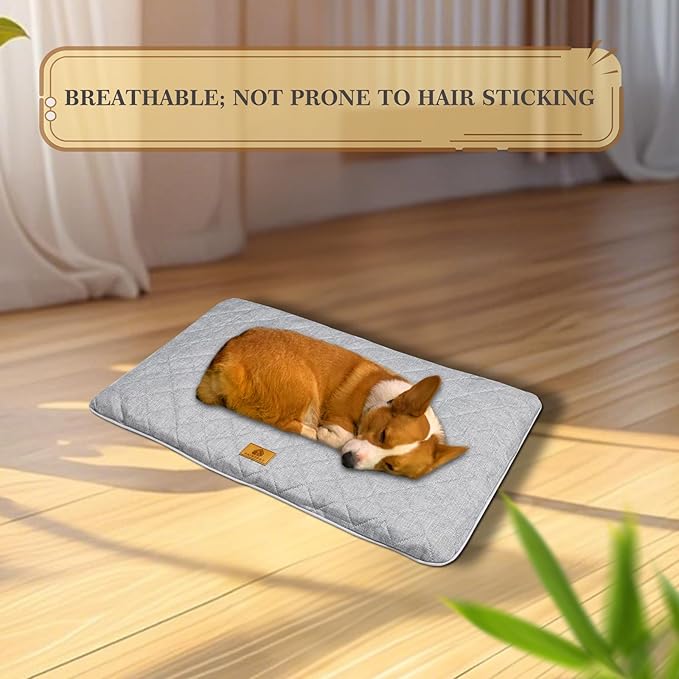 All-Season Dog Bed, Soft & Comfortable Dog Kennel Pad for Crate Durable Mat for Dogs & Cats,Ideal for Crate, Kennel(Gray, Large)