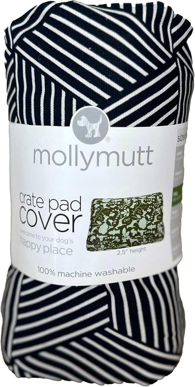Molly Mutt Dog Crate Pad Cover, 100% Cotton Canvas Cover for Dog or Puppy Crate Bed, Durable, Washable, and Free of Harmful Chemicals, Pre-Shrunk, 36"x24"x2.5", Rough Gem