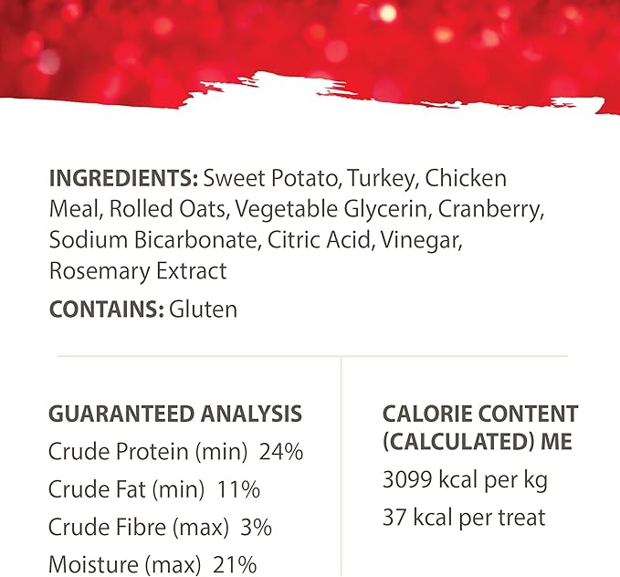 Caledon Farms Turkey with Cranberry Protein Cookies Dog Treat Biscuits, No Additives, Preservatives Free, 9.5 Ounces