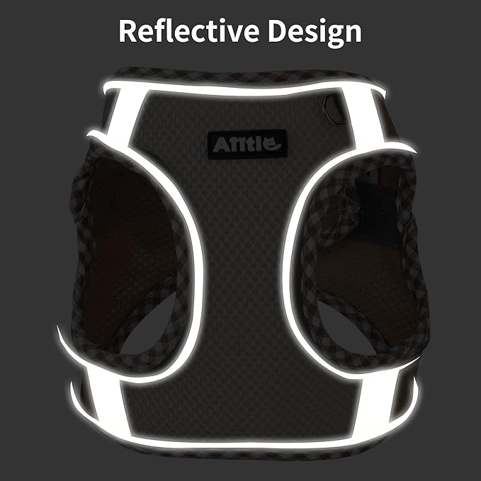 AIITLE Escape-Proof Dog Harness - Extra Soft Jacquard Fabric with Moisture-Wicking Lining, Adjustable Fit for Boston Terrier, Pekingese - Running, Playdates, Outdoor Adventures (Brown-Beige, L)