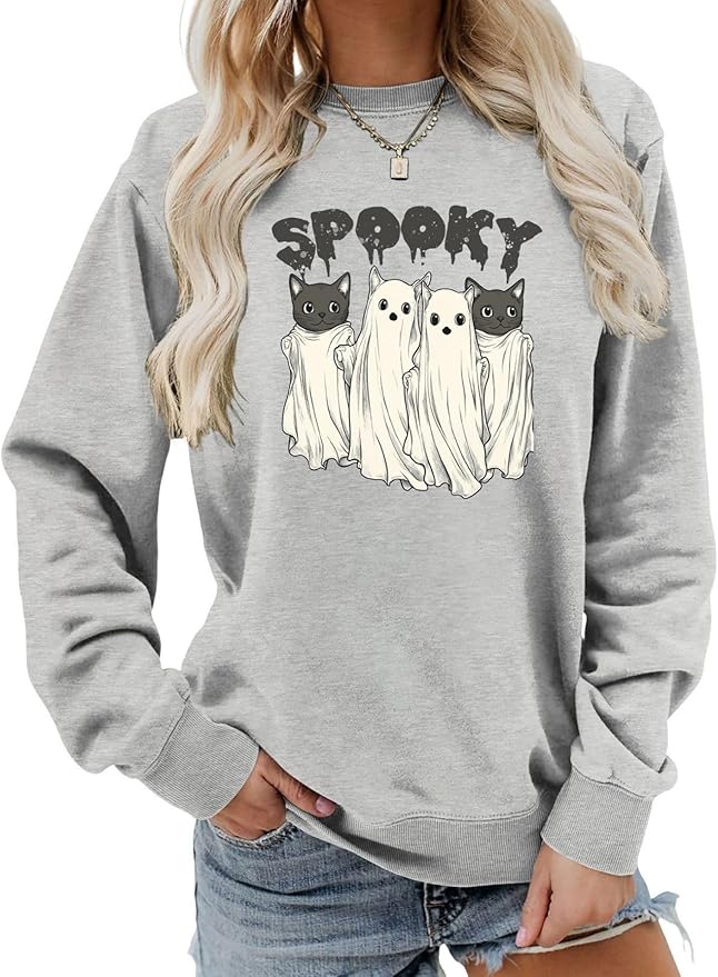 Womens Cat Print Hoodies Trendy Funny Cat Graphic Long Sleeve Sweatshirt Y2k Streetwear Hooded Pullover Tops