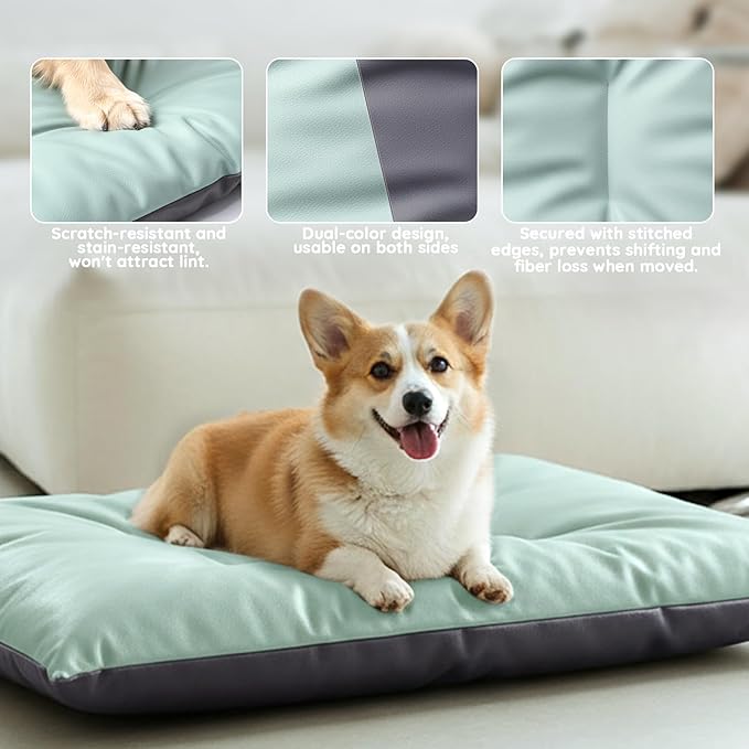 Dog Comfort Bed Mat Double-Sided Two-Tone Tech Fabric Pet Bed Suitable for All Seasons, Comfortable Dog Bed for Large Dogs (Blue&Gray)