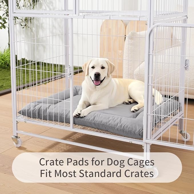 Dog Bed for Dog Crate Oxford Puppy Crate Pad Waterproof Pet Beds Outdoor Cage Mat Easy Rinse Grey 36×23×3 Inch