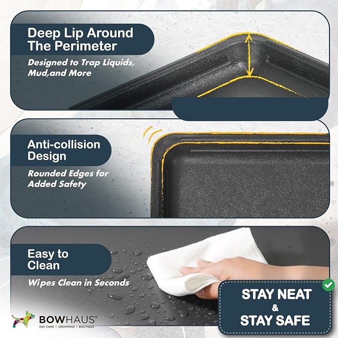 Machine-Washable Dog Bed Pad & Tray for 24-Inch Kennel, Non-Slip Flat Cozy Sleeping Mat & Easy-Clean Plastic Replacement Crate Pan, Comfortable & Durable for Dogs, Rabbits, Cats, Various Pets