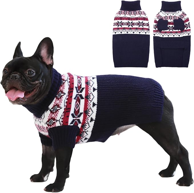 IECOii Christmas dog sweater for small medium large extra large dogs, Blue