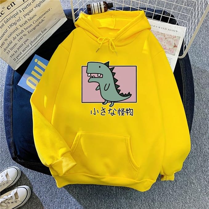 Women Girl Hoodies Cute Cat Ear Novelty Printed Pullover Sweatshirt