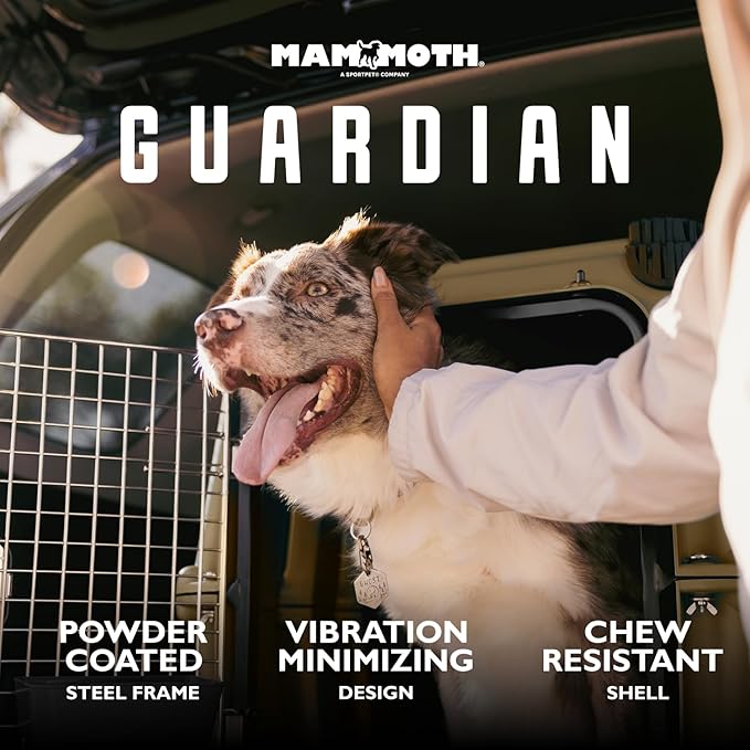 Mammoth Guardian Dog Kennel 36" Heavy Duty Travel & Outdoor Crate for Puppies, Small, Medium & Large Dogs, Secure 3 Bolt Lock, Adventure Ready for Hunting, Camping & Offroad – Desert Sand Tan