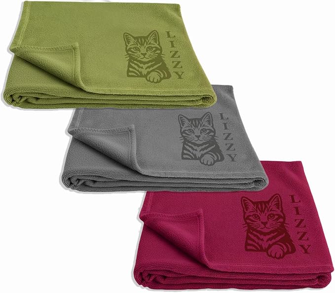 lemuria Personalized Dog Blanket with Custom Name and Breed Engraving, Soft Fleece, Gray, Green, Red, for Couch, Bed, Crate, Car Travel (Green)