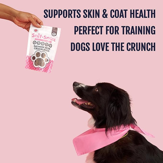Snif-Snax Salmon Skins Dog Treats (1.5oz, 3-Pack) – Single Ingredient, Grain Free, Human-Grade, Healthy Dog Treats with Omega-3s for Skin, Coat & Joint Support