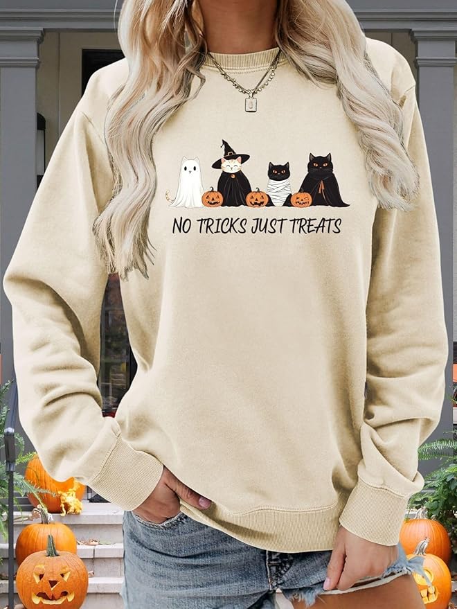 Womens Cat Print Hoodies Trendy Funny Cat Graphic Long Sleeve Sweatshirt Y2k Streetwear Hooded Pullover Tops