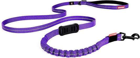 EzyDog Zero Shock LITE Dog Leash - Shock Absorbing Bungee Leash for Dogs That Pull or Excite - Dual Handle and Reflective for Medium, or Small Dogs (72", Purple)