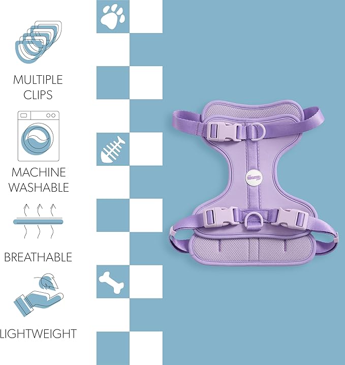 HNS1003H Arlo Large Adjustable Soft Padded No Pull Pet Harness with 3 Buckles and 3 Leash Clips, Bramble