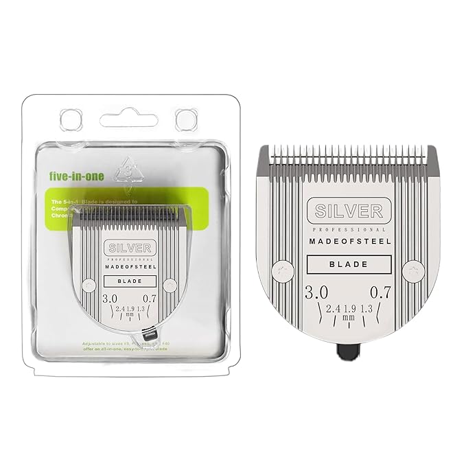 Adjustable 5 in 1 Replacement Blades Compatible with WAHL Bravura .Chromado，Creativa，Figura Dog Clippers for Dogs Grooming(1 Pc)