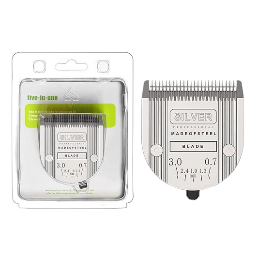 Adjustable 5 in 1 Replacement Blades Compatible with WAHL Bravura .Chromado，Creativa，Figura Dog Clippers for Dogs Grooming(1 Pc)
