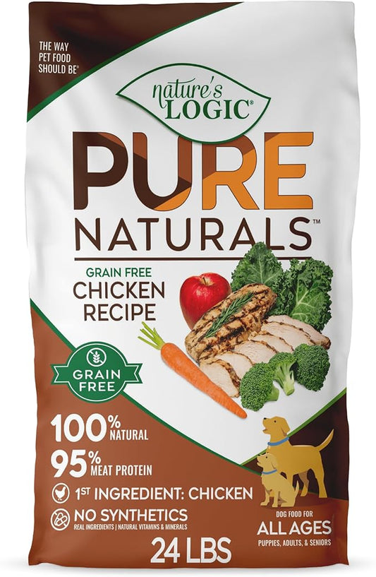 NATURE'S LOGIC Pure Naturals™ 100% Natural Grain-Free Chicken Recipe Synthetic-Free Dry Dog Food, 24 lbs