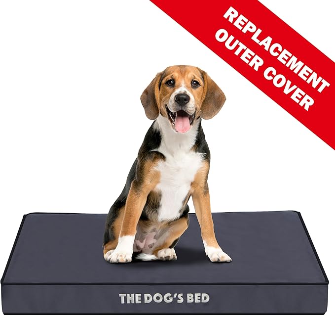 The Dog's Bed Replacement Outer Cover (No Mattress) for Medium Grey with Black Trim (Easy Clean Cover) 3 Inches Waterproof Orthopedic Dog Bed.