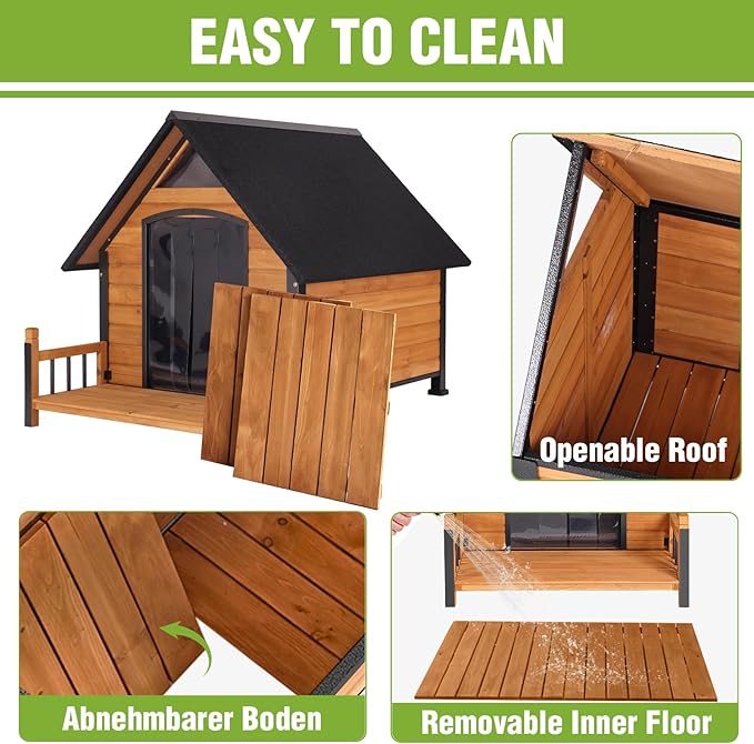 Large Heated Dog House Outdoor XL Insulated Dog House Weatherproof Dog Kennel (Outdoor Dog House (Standard Model), Extra Large Insulated Dog House (AIR80-XL))