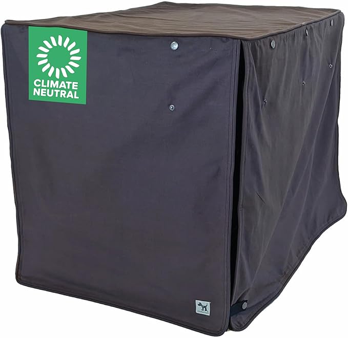 Molly Mutt I'm a Realist Dog Crate Cover, 100% Cotton Canvas Cover with 2 Roll-Up Panels, Ideal for Dog or Cat Crate, Durable, Washable, and Free of Harmful Chemicals, 42" x 28" x 31"