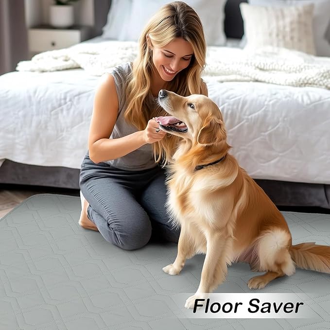 hyha Waterproof Dog Bed Blanket, Soft Pet Blankets, Waterproof Couch Cover for Dogs, Reversible Sofa Covers Washable for Furniture (30x53 Inch, Grey/Beige)