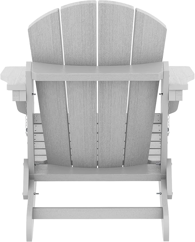 SERWALL Foldable Adirondack Chair Set of 2 for Patio Garden Outdoors Fire Pit-Space Grey