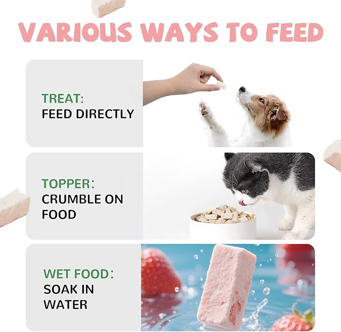 PAWUP Freeze Dried Dog Treats, Goat Milk Yogurt Flavor with Strawberry,Gentle Goat Milk Snacks for Sensitive Stomachs Puppies, 2.8 oz