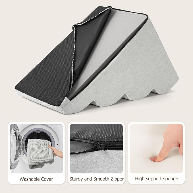 Dog Steps for Bed and Couch,4-Step Dog Stairs and Ramp for Small Dogs & Cats,Indoor Anti-Slip Pet Stairs for Old Cats and Puppy,Light Grey