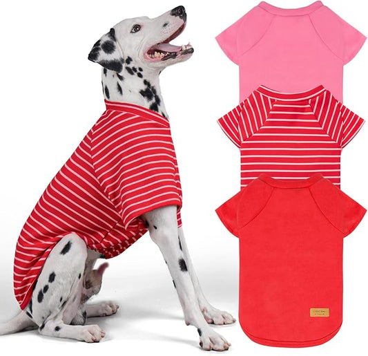 KYEESE 3Pack Dog Sweater Pets Clothes with Sleeves Pullover Dogs Sweatshirt Comfy Pets Sweaters Soft Dog Sweaters for Medium Dogs Girl Stretchy Pet Coat Lightweight Pet Fleece Sweater for Cold Weather