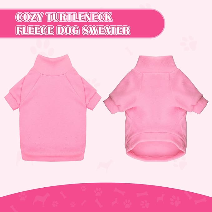 3 Pack Dog Sweaters for Large Dogs, Fleece Dog Sweater Large Pet Clothes Turtleneck Soft Warm Sweatshirt Boy Girl Pet(Pink+Hotpink+Purple,XL)