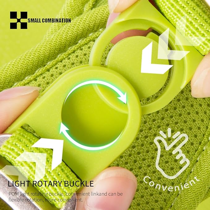 Adjustable Dog Harness with Leash, Reflective Mesh, No-Pull Design，Matching Lead Rope (Lemon Yellow, S)