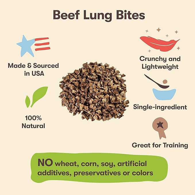 Pet 'n Shape Beef Lung Dog Treats – Made and Sourced in the USA - Training Treat - 9 Ounce
