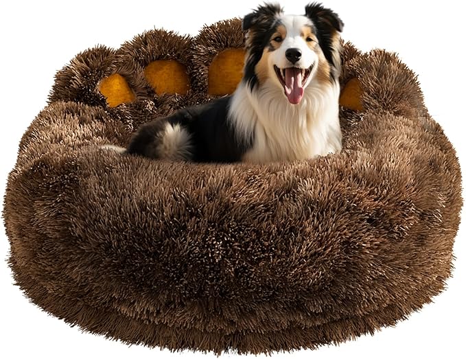 Cute Dog Bed Medium Large Size Dogs Beds Couch Pet Bed with Washable Removable Cover Egg Crate Foam Waterproof Orthopedic Dog Beds (Khaki, 2XL)
