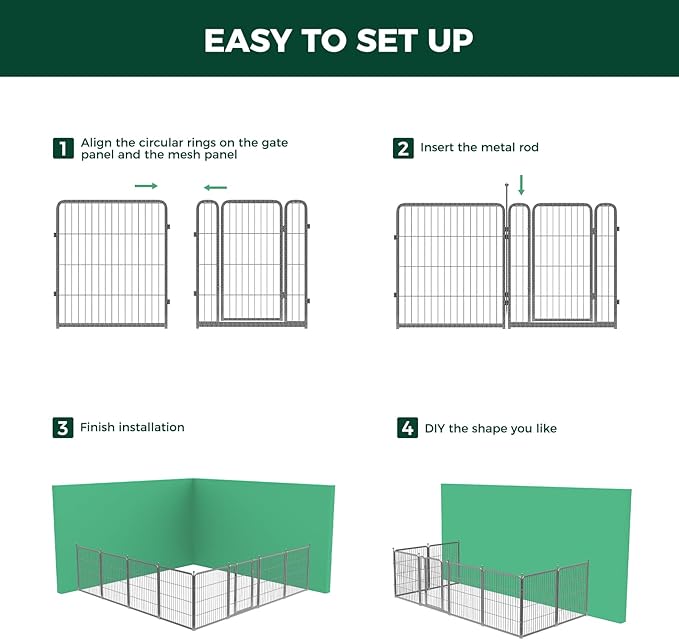 FXW Aster Dog Playpen Designed for Yard, 32inch 16 Panels